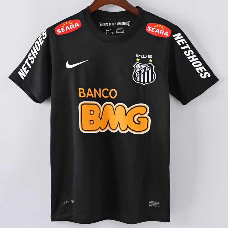 Maillot de football rétro noir Santos FC 2012-2013