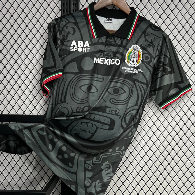 Maillot de football rétro noir du Mexique 1998