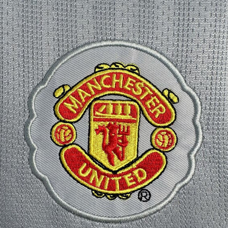 Maillot de gardien de but rétro gris de Manchester United 2007-2008