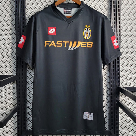 Maillot de football rétro noir extérieur JUV 2001-2002