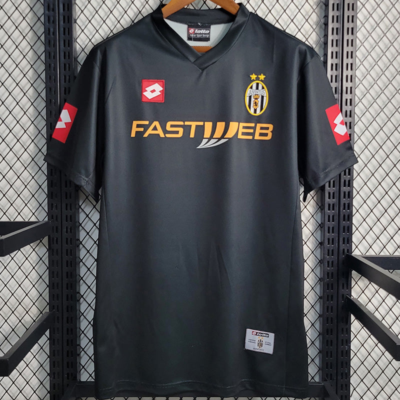 Maillot de football rétro noir extérieur JUV 2001-2002