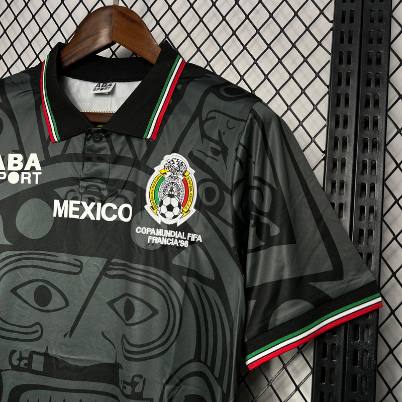 Maillot de football rétro noir du Mexique 1998