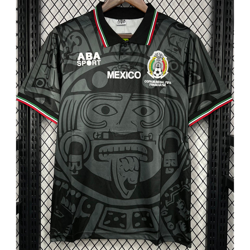 Maillot de football rétro noir du Mexique 1998