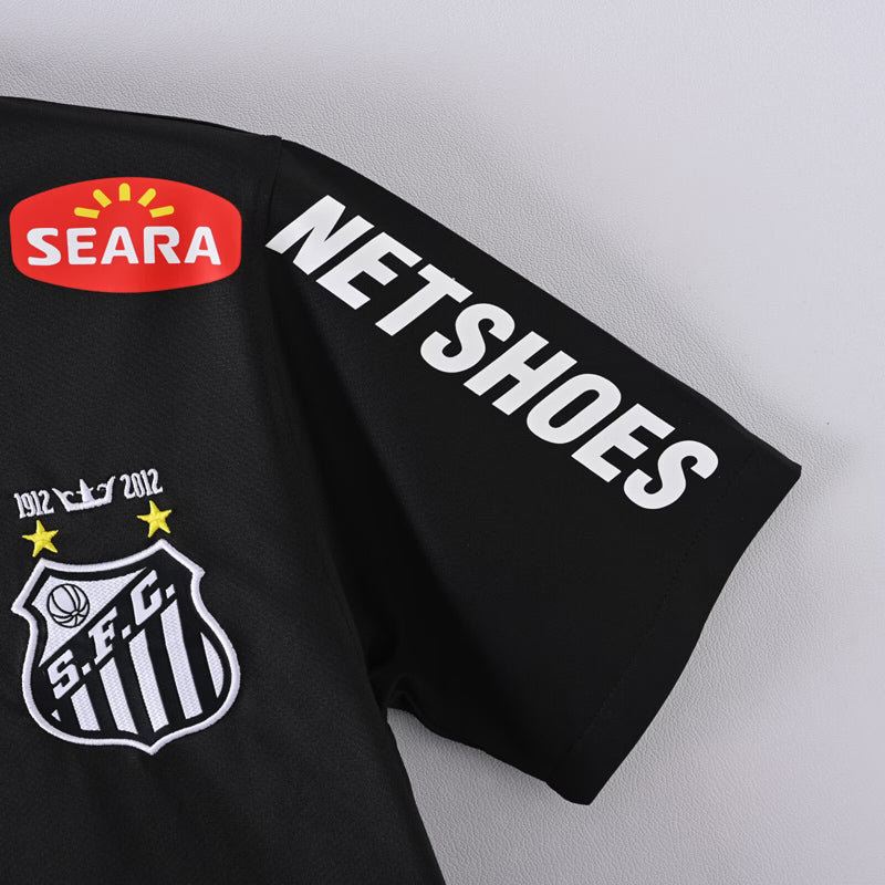 Maillot de football rétro noir Santos FC 2012-2013